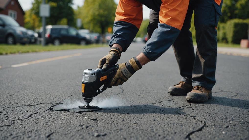 crack sealing for pavement